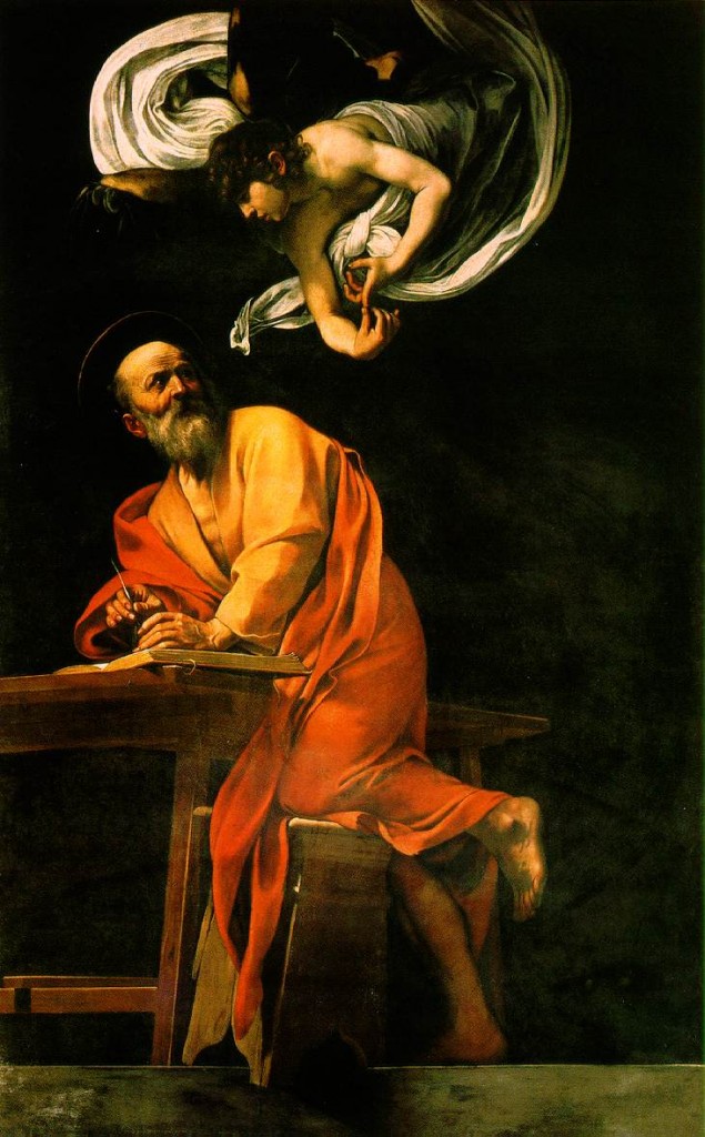 The Inspiration of Saint Matthew by Caravaggio