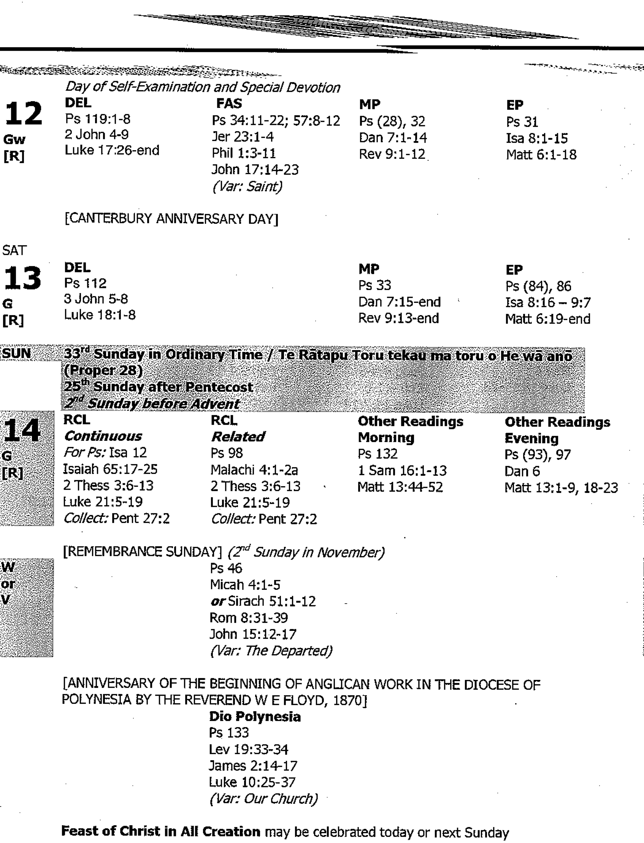 The Anglican Church of Or Liturgy