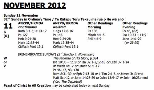 NZ Lectionary