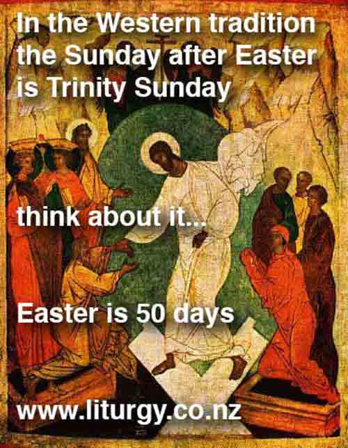 The Sunday after Easter is Trinity Sunday