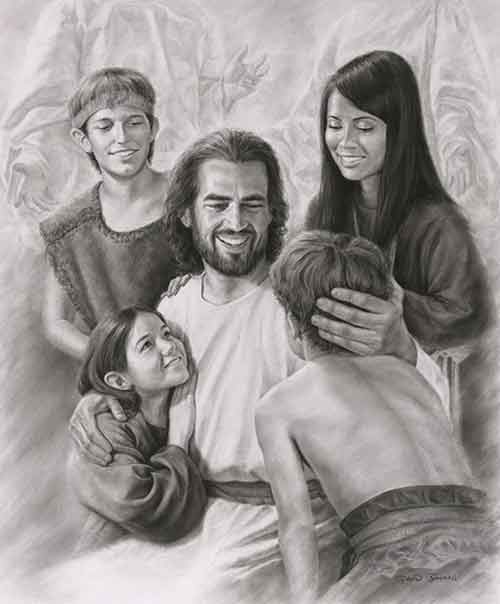 Jesus Laughing With Children
