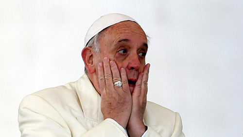 Frustrated Pope Francis