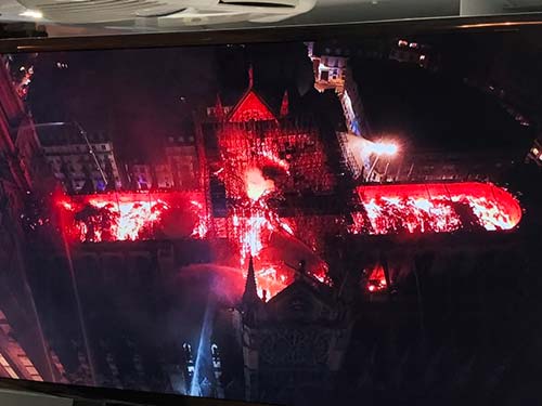 Notre Dame cross of fire