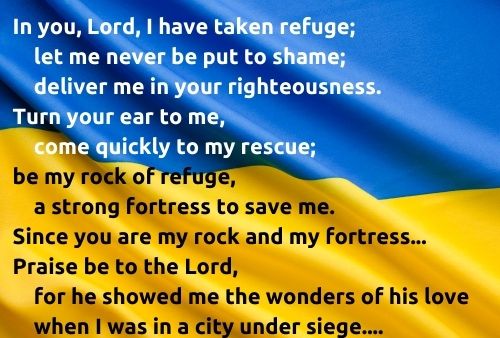 Psalm 31 on Ukraine Flag